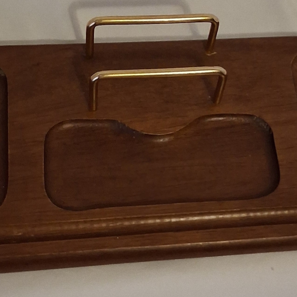 Vintage Men's WoodenValet Caddy Tray Dresser Organizer
